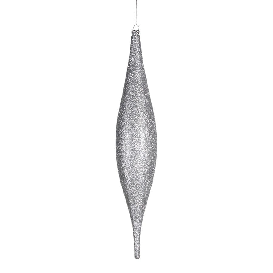 33 cm elipse, glitter, sølv