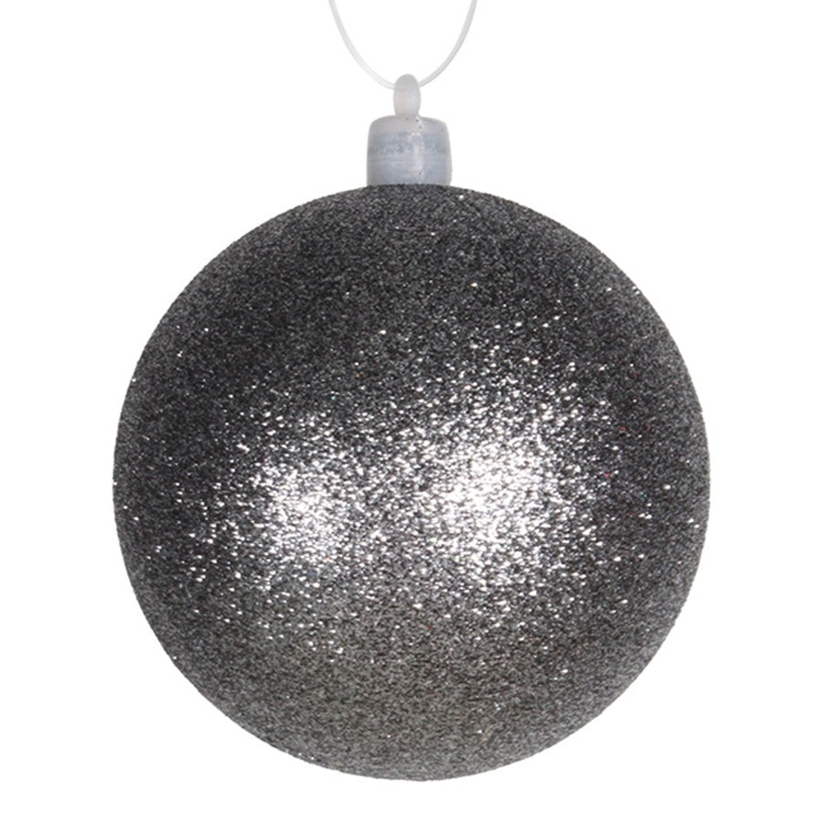 8 cm julekugle med glitter, gunpowder