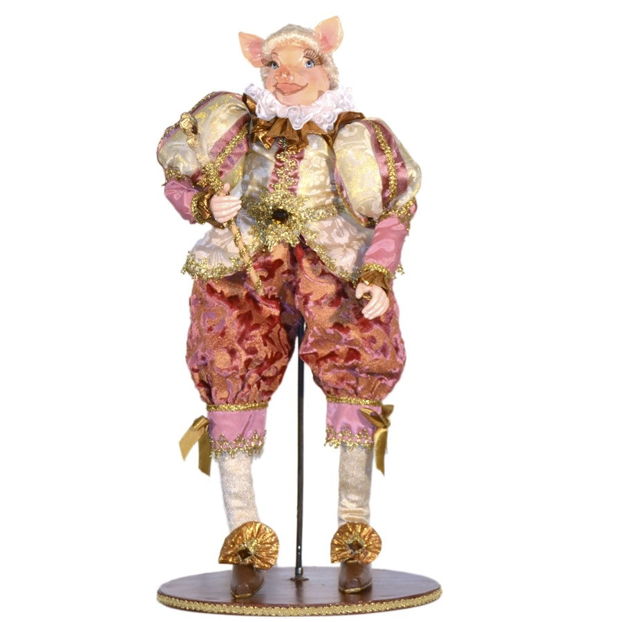 Mr. Pig dukke, 50 cm med stand