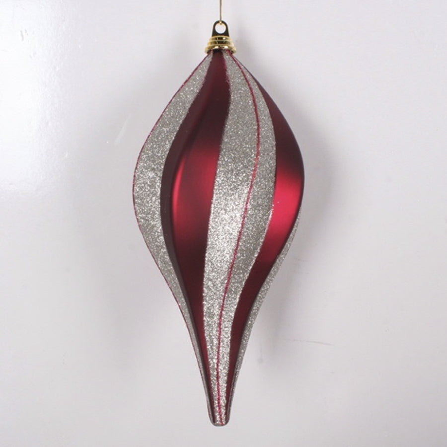 20 cm spiral-top, mat burgundy m/champagne, burgundy glitter