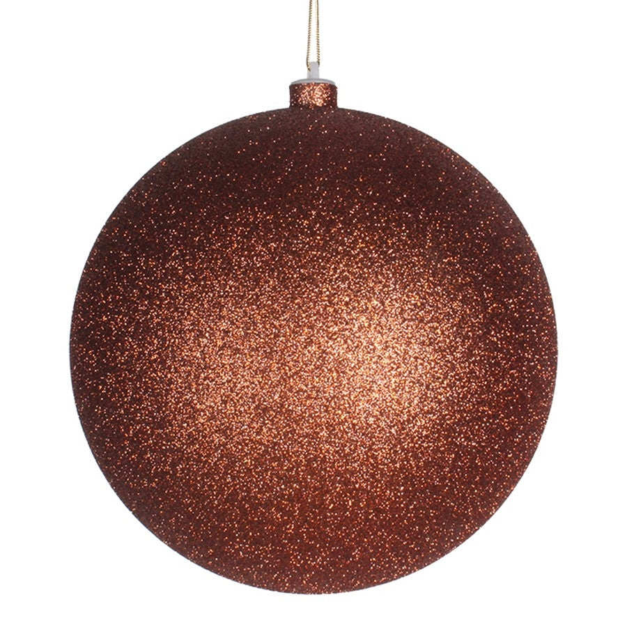 20 cm julekugle, glitter, kobber