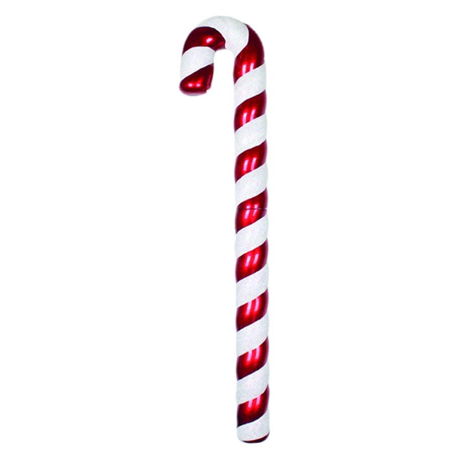 120 cm slikstok, perlemor, rød m/hvidt glitter
