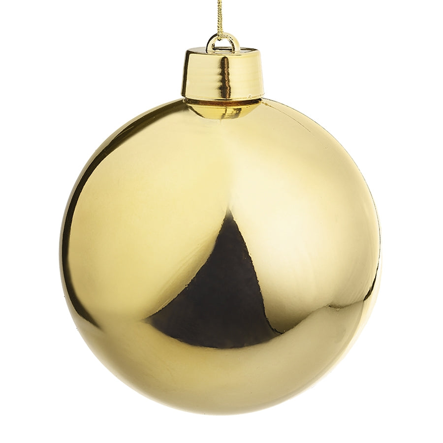 20 cm julekugle, blank guld