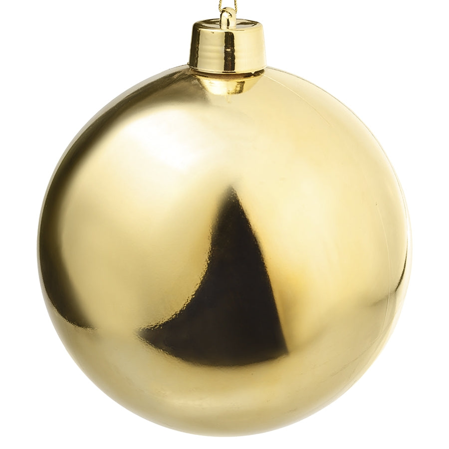 25 cm julekugle, blank guld