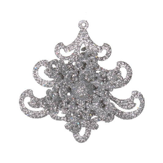 10 cm juletræ, glitter, sølv