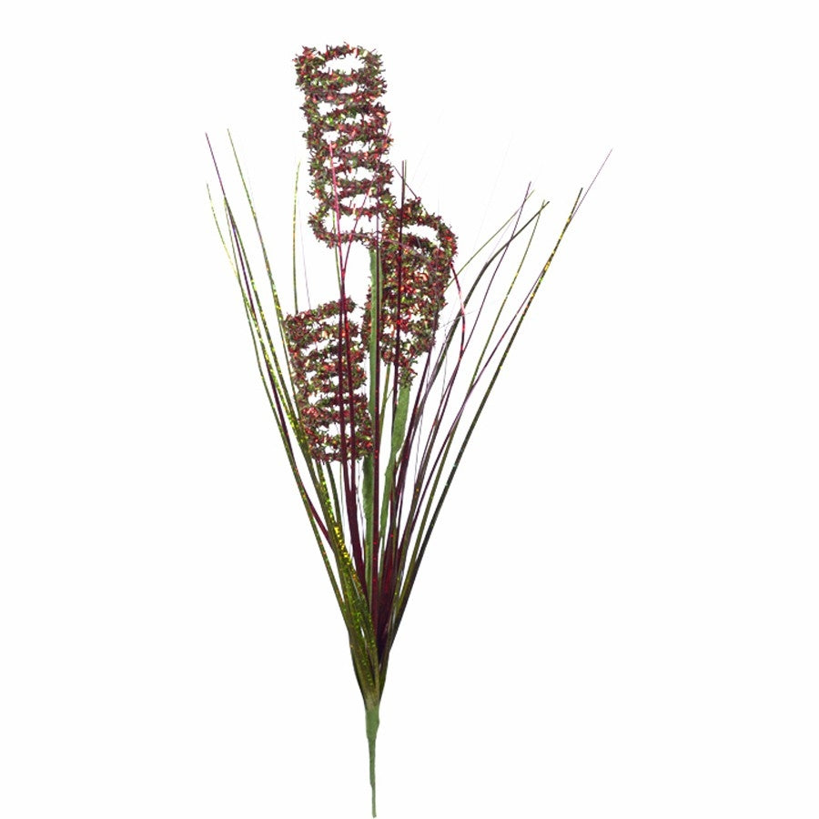 Spiraler, rødt og grønt glitter, dekogren