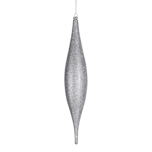 33 cm elipse, glitter, sølv