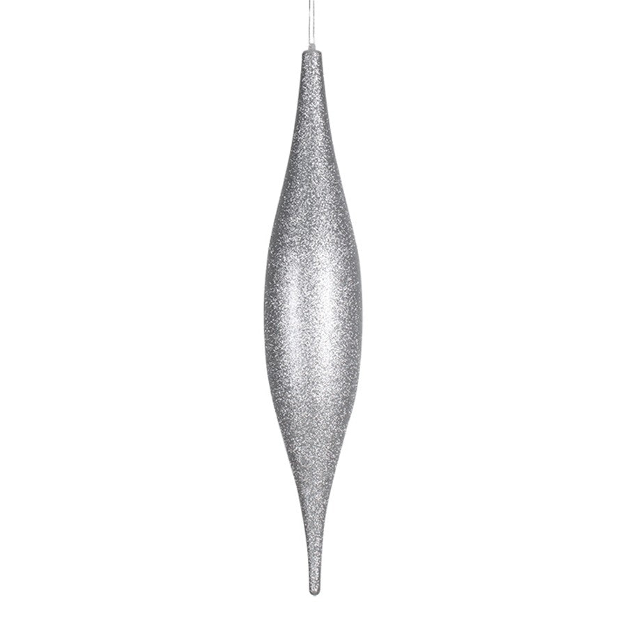 56 cm elipse, glitter, sølv