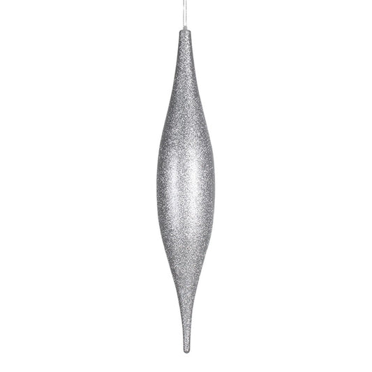56 cm elipse, glitter, sølv