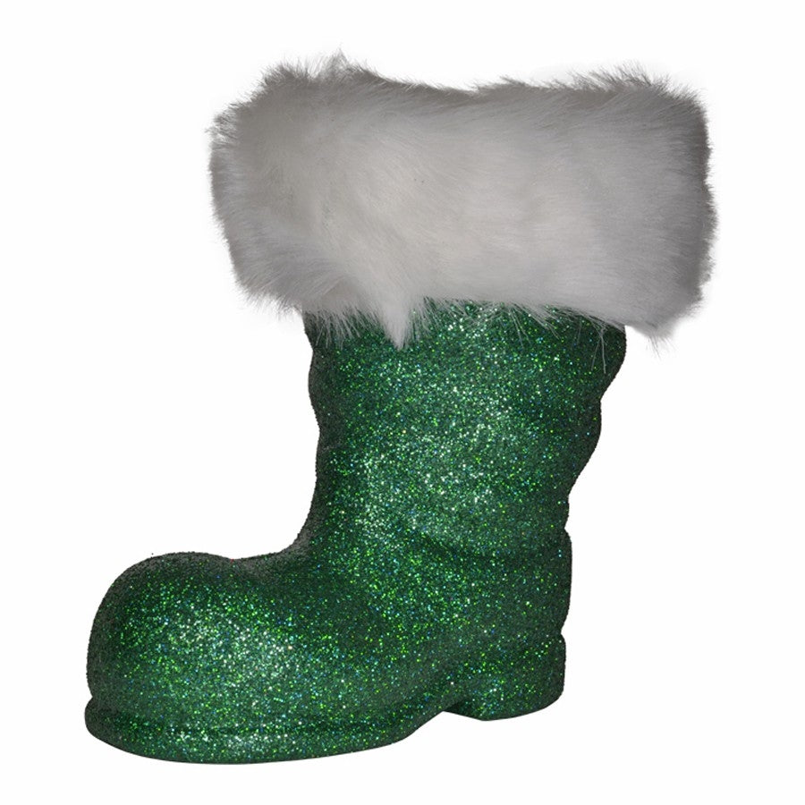 Julemandens støvle, 19 cm grønt glitter