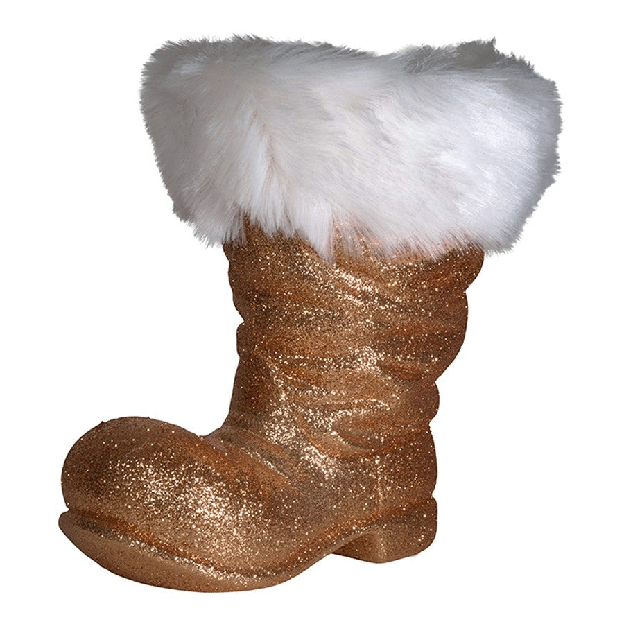 Julemandens støvle, 26 cm, kobber glitter