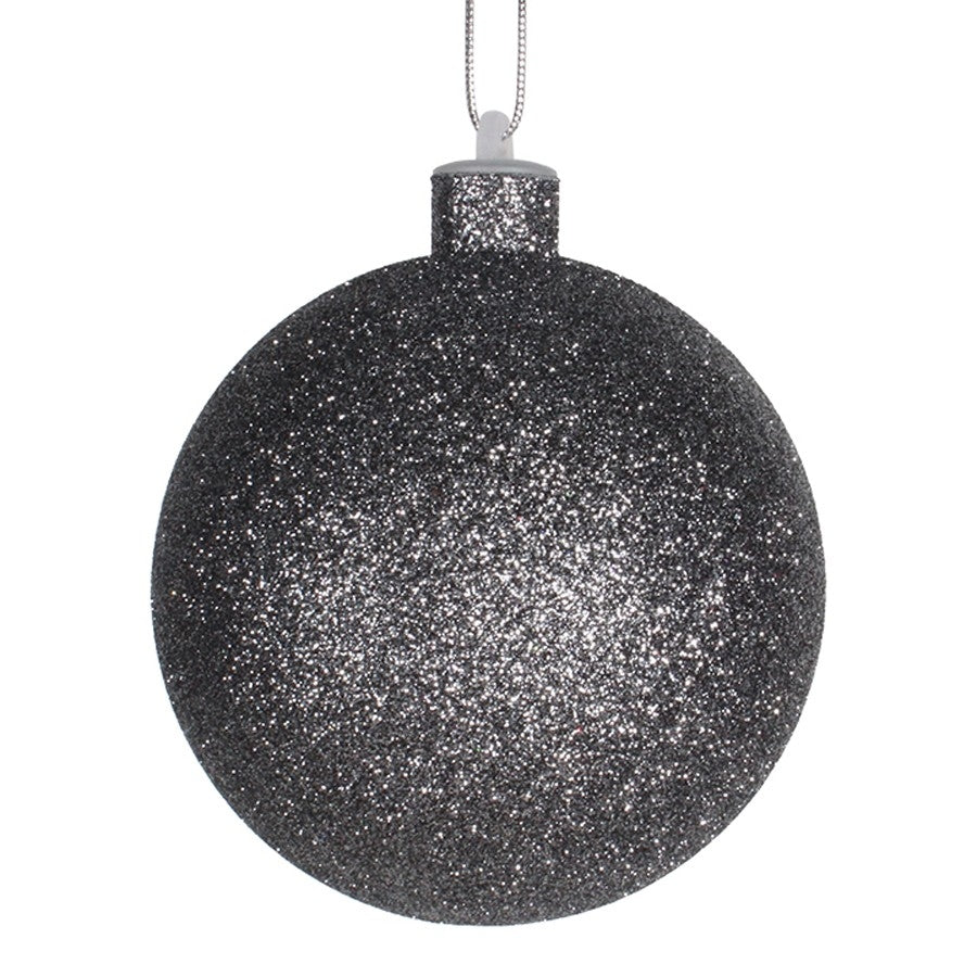 10 cm julekugle med glitter, gunpowder