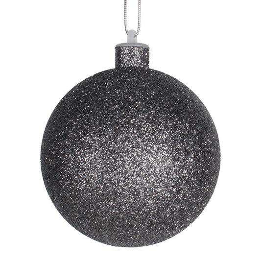 10 cm julekugle med glitter, gunpowder
