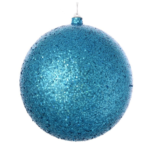 20 cm julekugle, laserglitter, turkis