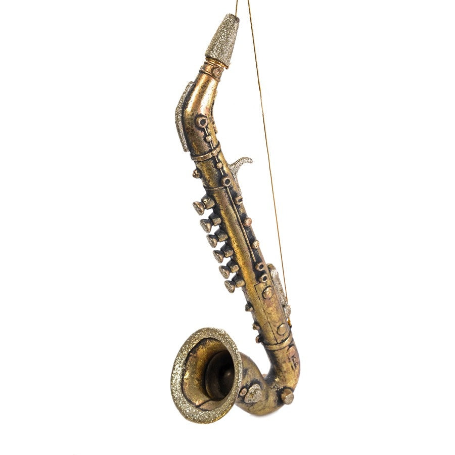 43 cm Saxofon, antik guld m/champagne glitter
