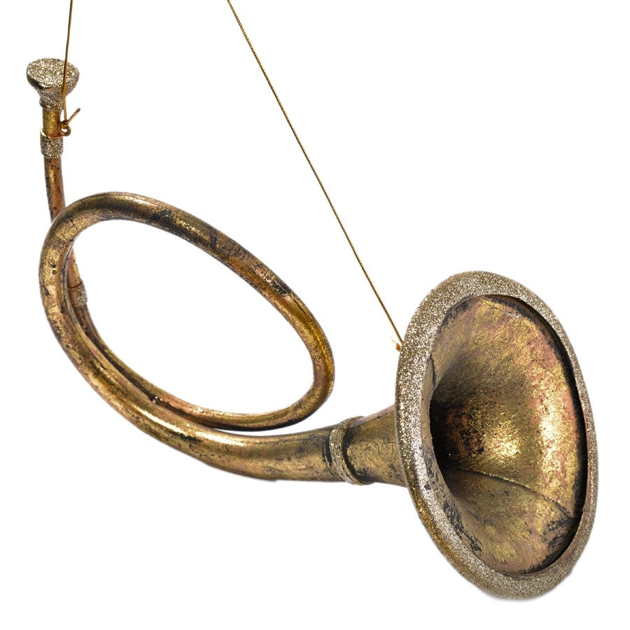 33 cm Jagthorn, antik guld m/champagne glitter