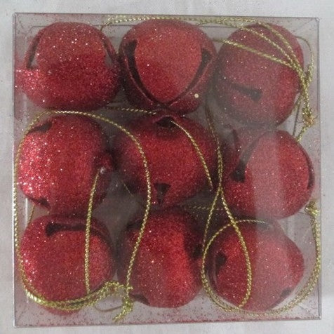 30 mm bjælder, rødt glitter