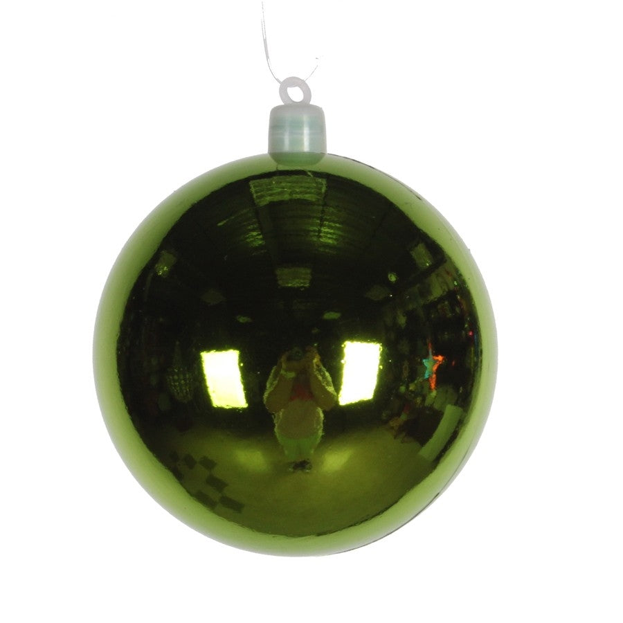 8 cm julekugle, blank, lime
