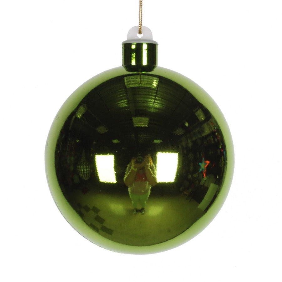 10 cm julekugle, blank, lime