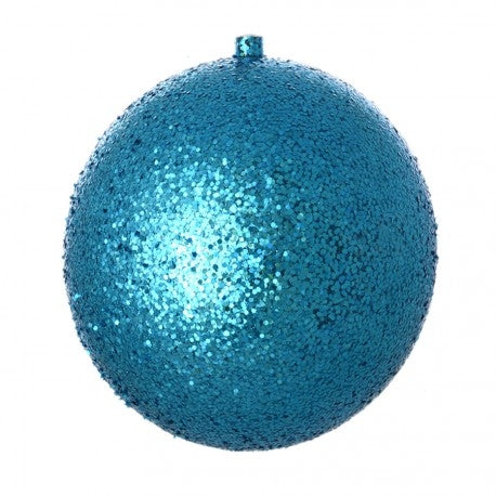 25 cm julekugle, laserglitter, turkis