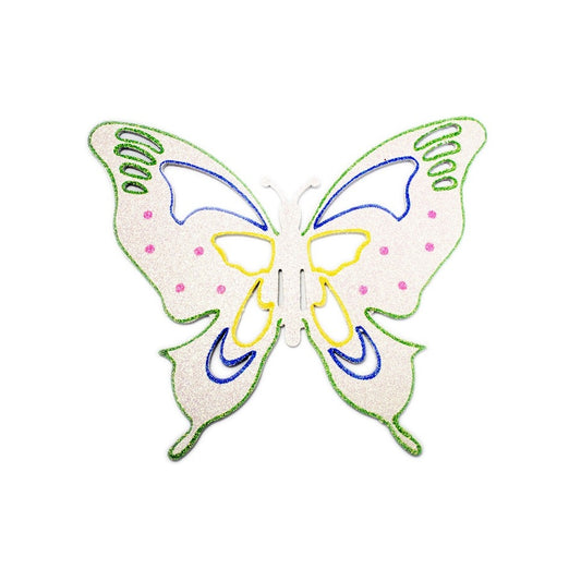 25x30 cm sommerfugle, hvid multi
