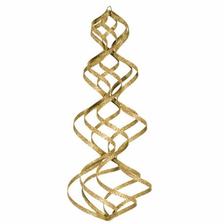 38 cm spiral, glitter, guld