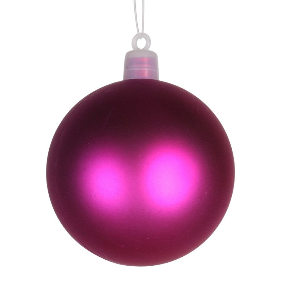 6 cm julekugle, mat, pink