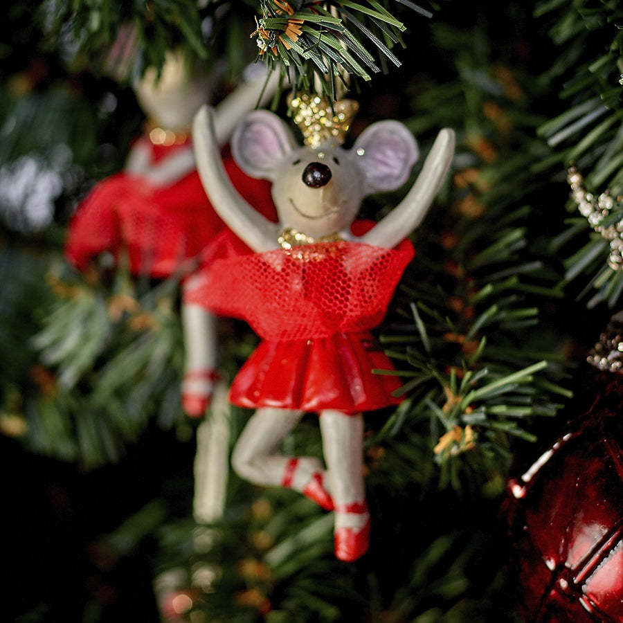 3 ass. ballerina julemus ornamenter