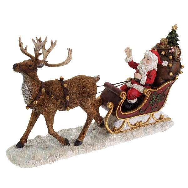 Julemandens kane med rensdyr, 48x12,5x29 cm