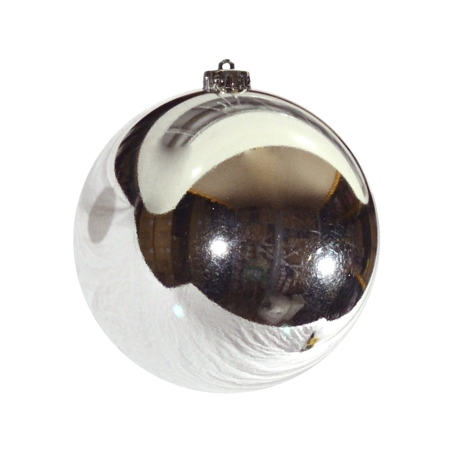 15 cm julekugle, blank sølv