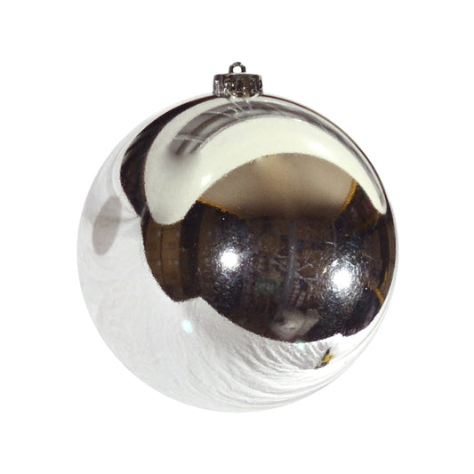 15 cm julekugle, blank sølv