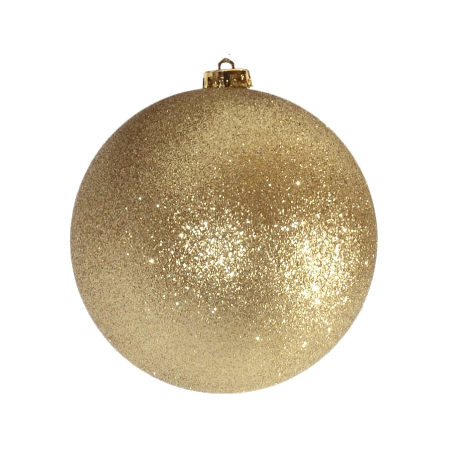 15 cm julekugle, glitter guld