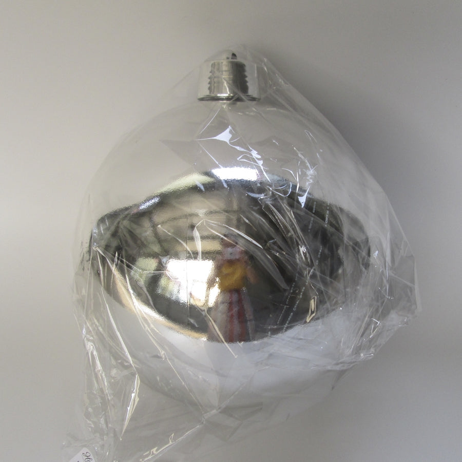 25 cm julekugle, blank sølv