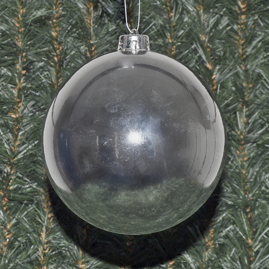 15 cm julekugle, blank sølv, 1 stk