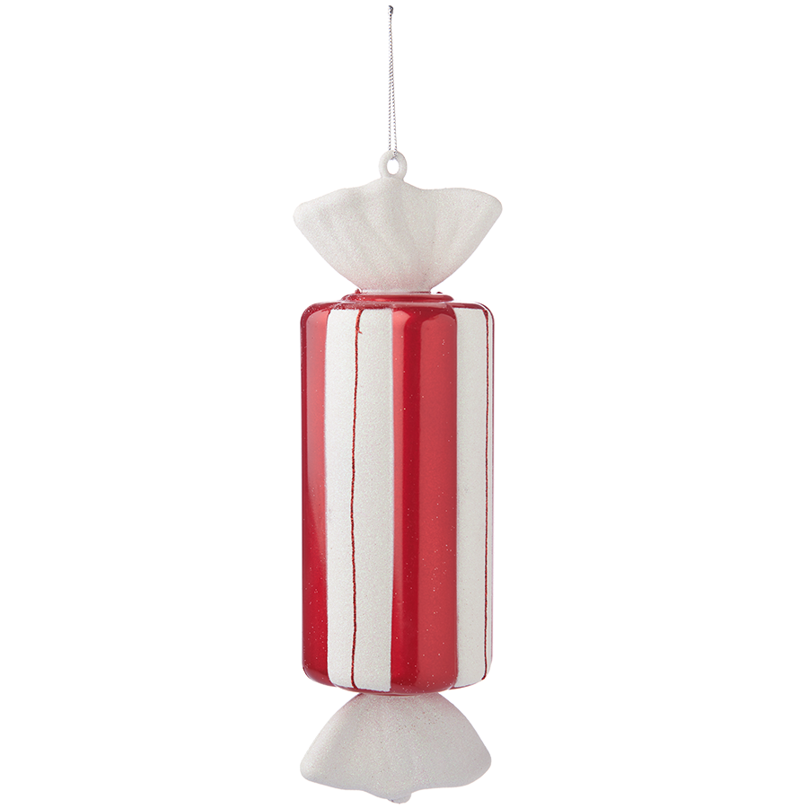 30 cm slik, cylinder, perlemor rød med hvidt glitter