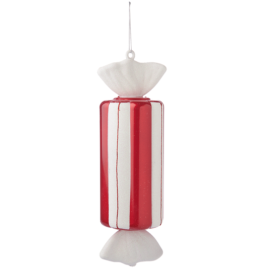 30 cm slik, cylinder, perlemor rød med hvidt glitter