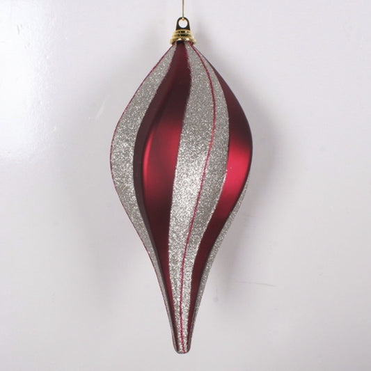 20 cm spiral-top, mat burgundy m/champagne, burgundy glitter