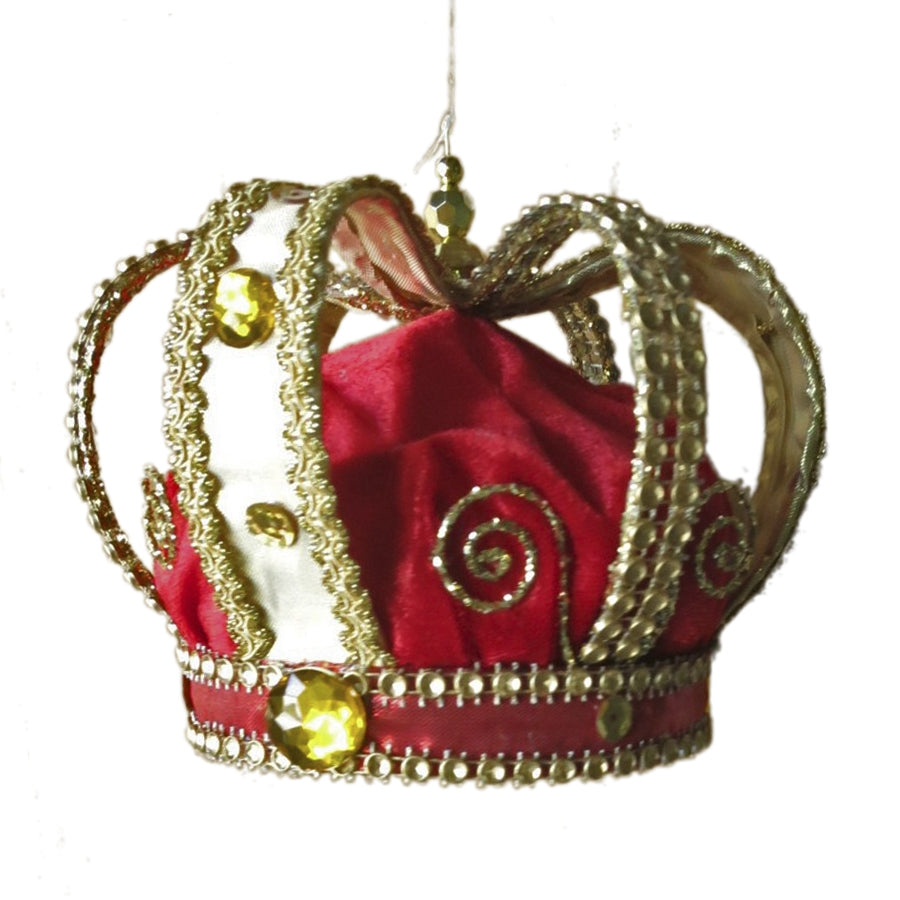 Kongekrone, 14x15 cm, rød og guld