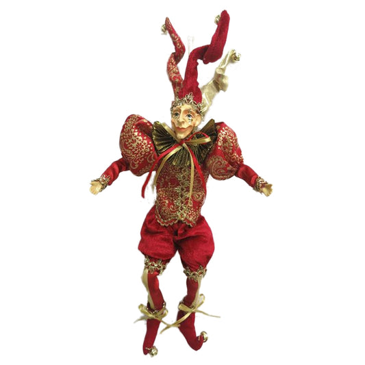 Joker dukke, 30 cm, rød med guld