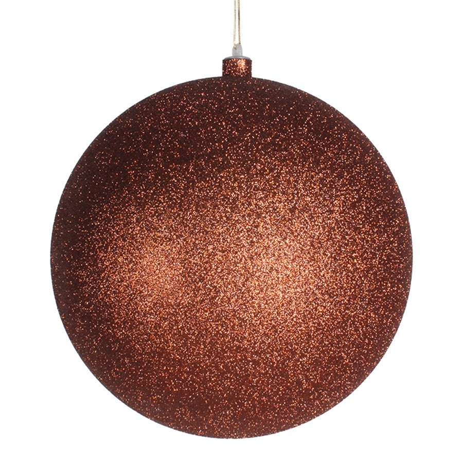 25 cm julekugle, glitter, kobber